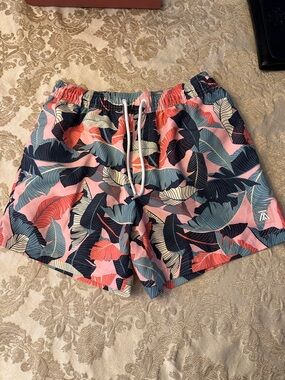 Topman Pink Tropical Print Drawstring Shorts